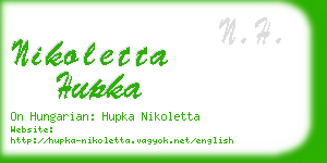 nikoletta hupka business card